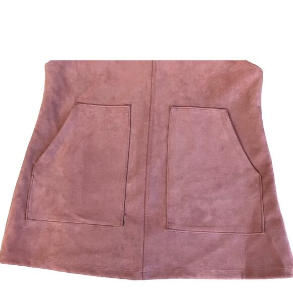 Forever 21 Women's Dusty Pink Patch Pockets Suede Overall Dress | Size M - Picture 6 of 12